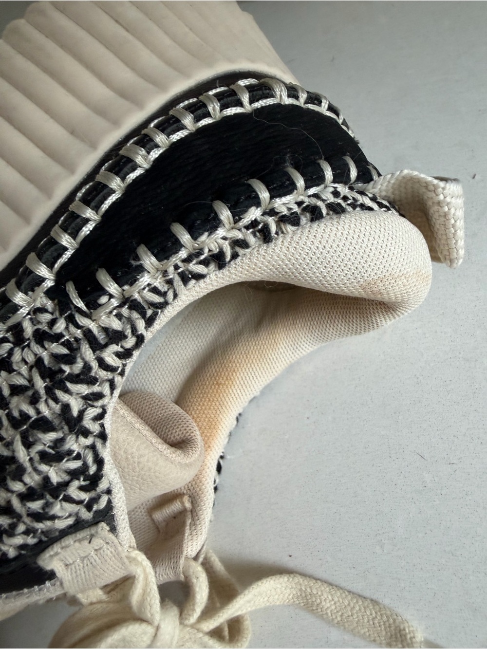 Dolce Vita Woven Platform Lace-Up Sneakers in Black & Cream - Picture 6 of 13